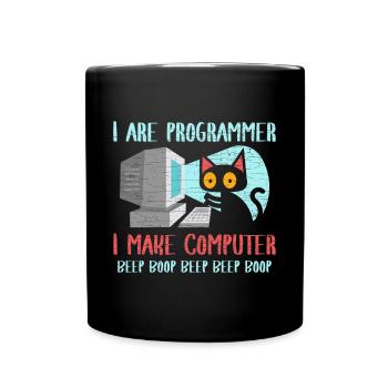 Programmierer Coder - Tasse einfarbig - Schwarz - Vorne