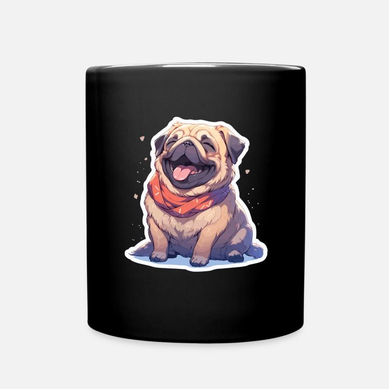 Mops Mops Hund Mops Geschenke Mops Liebhaber - Tasse einfarbig - Schwarz