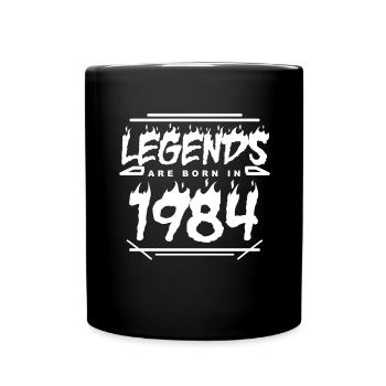 1984 - Jahrgang 1984 - Baujahr 1984 - Tasse einfarbig - Schwarz - Vorne
