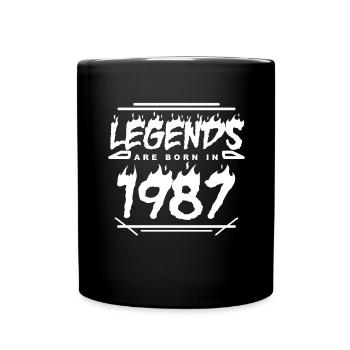 1987 - Né en 1987 - Construit en 1987 - Légende - Mug uni - noir - Devant