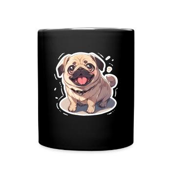 Mops Mops Hund Mops Geschenke Mops Liebhaber - Tasse einfarbig - Schwarz - Vorne