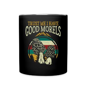 Pilze Morchel Pilzesammler - Tasse einfarbig - Schwarz - Vorne