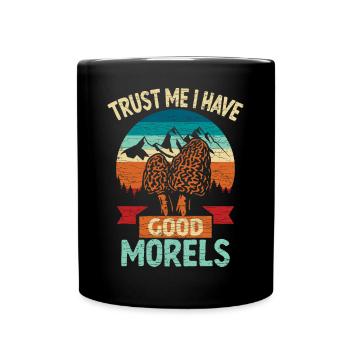 Morchel Pilzesammler Pilze - Tasse einfarbig - Schwarz - Vorne