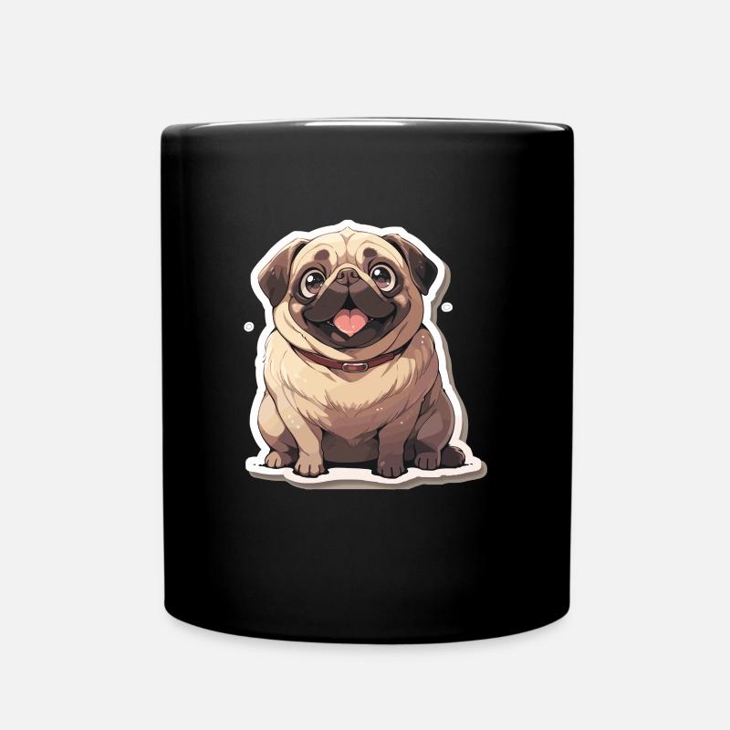 Mops Mops Hund Mops Geschenke Mops Liebhaber - Tasse einfarbig - Schwarz