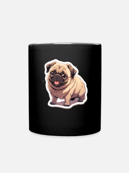 Mops Mops Hund Mops Geschenke Mops Liebhaber - Tasse einfarbig - Schwarz