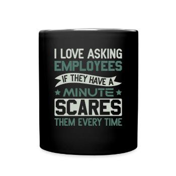 Demander aux employés s’ils ont une minute - RH - Mug uni - noir - Devant