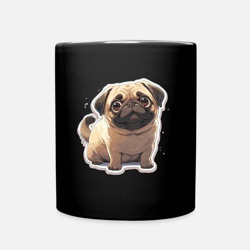 Mops Mops Hund Mops Geschenke Mops Liebhaber - Tasse einfarbig - Schwarz