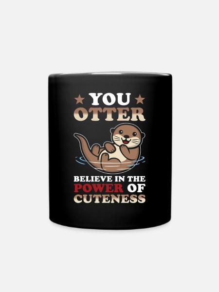 Otter Niedlich - Tasse einfarbig - Schwarz