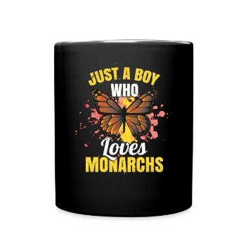 Kinder Monarch Schmetterling - Tasse einfarbig - Schwarz - Vorne