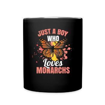 Nur ein Junge, der Monarchs Schmetterling liebt - Tasse einfarbig - Schwarz - Vorne