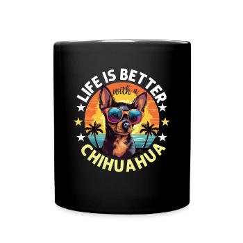 Chiwawa Dog Breed Pet - Tasse einfarbig - Schwarz - Vorne