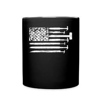 House Demolition Demolition Day USA Flag Patriotic - Full Colour Mug - black - Front