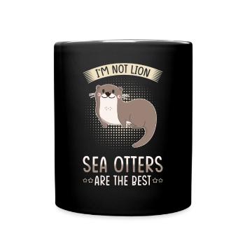 La loutre de mer dit un cadeau de loutre drôle - Mug uni - noir - Devant
