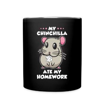 Chinchilla drôle de fille - Mug uni - noir - Devant