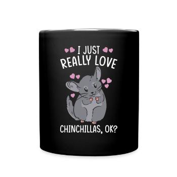 Chinchilla Geschenk - Tasse einfarbig - Schwarz - Vorne