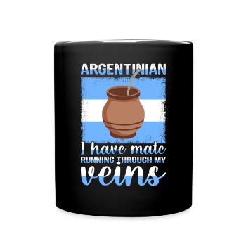 Drapeau de l’Argentine Thé yerba maté argentin - Mug uni - noir - Devant