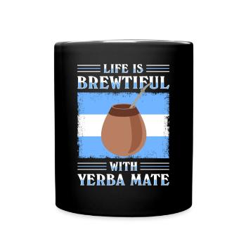 Drapeau de l’Argentine Thé yerba maté argentin - Mug uni - noir - Devant