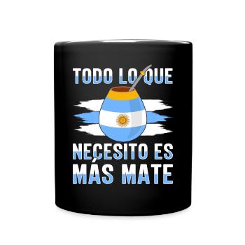 Drapeau de l’Argentine Thé yerba maté argentin - Mug uni - noir - Devant