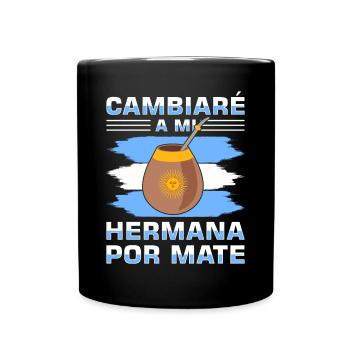 Argentinien-Flagge Argentinischer Yerba Mate Tee - Tasse einfarbig - Schwarz - Vorne