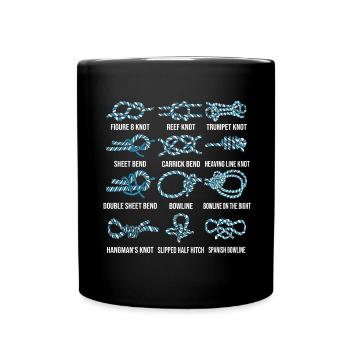 Voile, voilier, nœuds à voile, nouage - Mug uni - noir - Devant