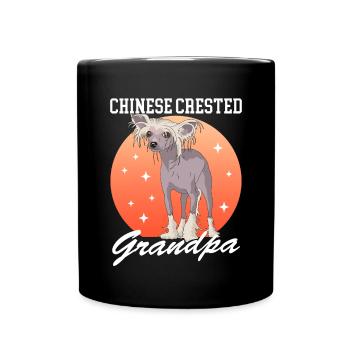 Chinese Crested Opa | Chinesischer Schopfhund - Tasse einfarbig - Schwarz - Vorne