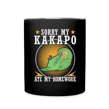 Kakapo ate homework parrot - Full Colour Mug - black - Front