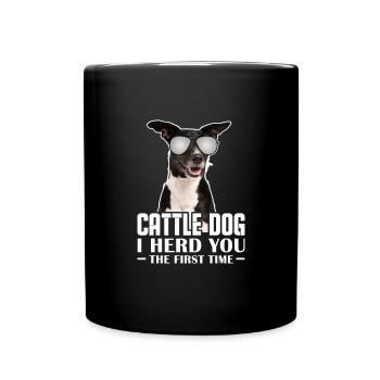 Cadeau de chien de bétail australien - Mug uni - noir - Devant
