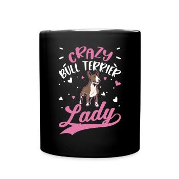 Crazy Bull Terrier Mrs. Bull Terrier - Full Colour Mug - black - Front