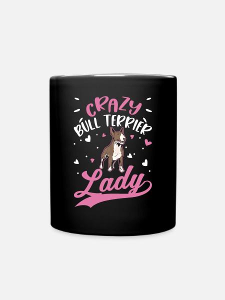 Crazy Bull Terrier Mme Bull Terrier - Mug uni - noir