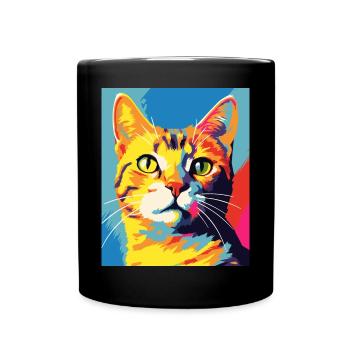 Tenue de chat chat à poil court pour les amoureux des chats - Mug uni - noir - Devant