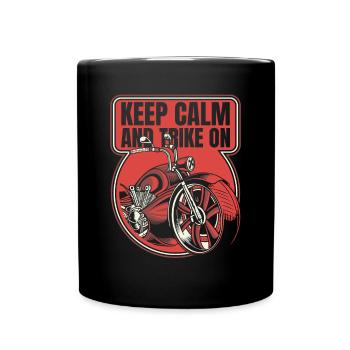 Restez calme et trike sur une moto tricycle - Mug uni - noir - Devant