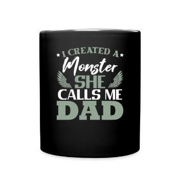 Father's Day Daughter Dad - Full Colour Mug - black - Front