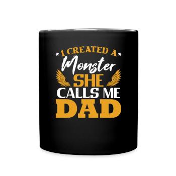 Tochter Vatertag Geburtstag Papa - Tasse einfarbig - Schwarz - Vorne