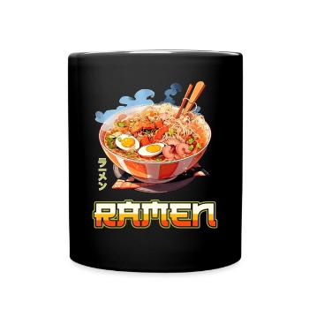 Anime Ramen Nudeln - Tasse einfarbig - Schwarz - Vorne