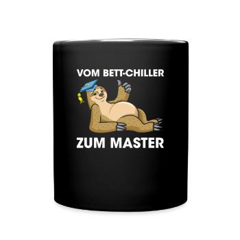 Bett-Chiller zum Bachelor 2023 Faultier - Tasse einfarbig - Schwarz - Vorne