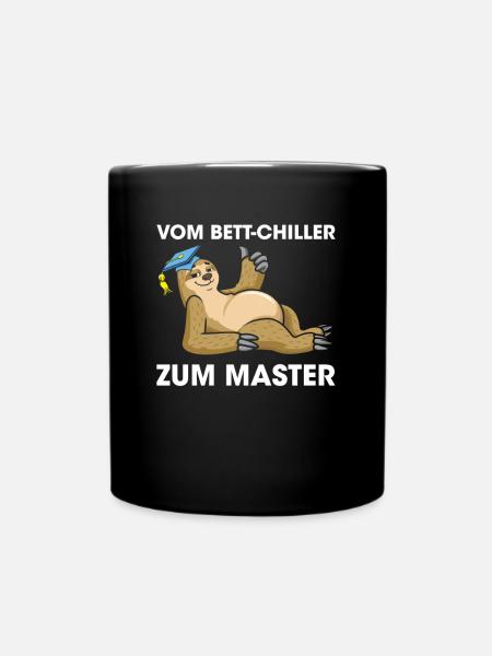 Bett-Chiller zum Bachelor 2023 Faultier - Tasse einfarbig - Schwarz
