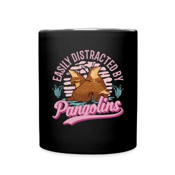 Easily distracted by Pangolins - Full Colour Mug - black - Front