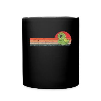 Kakapo Retro Nachtpapagei Vintage - Tasse einfarbig - Schwarz - Vorne