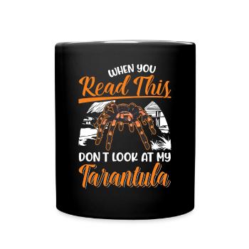Tarantel Geschenk Spinne Tarantula - Tasse einfarbig - Schwarz - Vorne