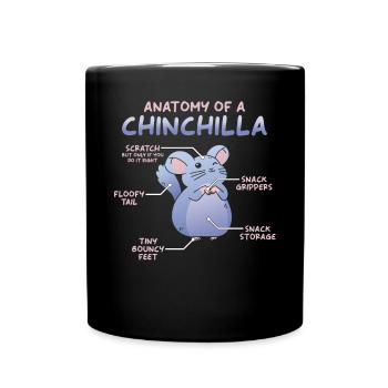 Chinchilla Anatomie - Tasse einfarbig - Schwarz - Vorne