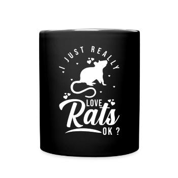Gift for rat lovers - Full Colour Mug - black - Front