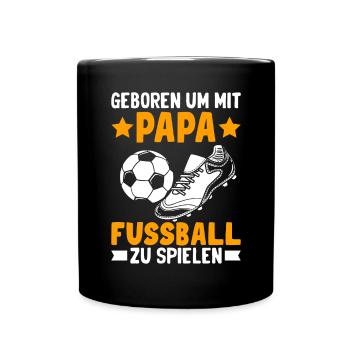 Papa Fussball Geschenkidee Kinder - Tasse einfarbig - Schwarz - Vorne