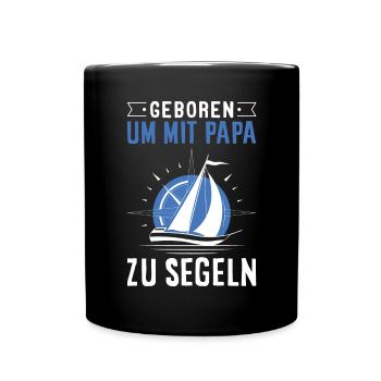 Väter Sohn Segel Geschenk - Tasse einfarbig - Schwarz - Vorne