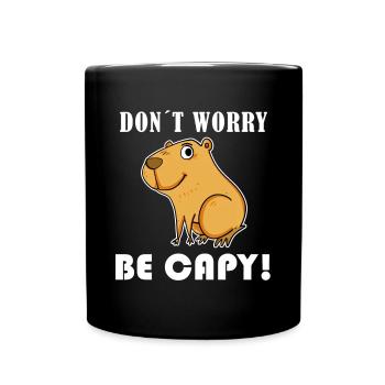 Capybara Wasserschwein Capybaras - Tasse einfarbig - Schwarz - Vorne