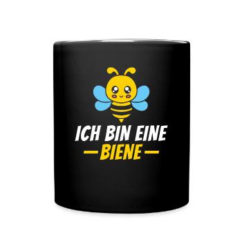 Ich bin eine Biene - Kostüm Karneval Fasching - Tasse einfarbig - Schwarz - Vorne