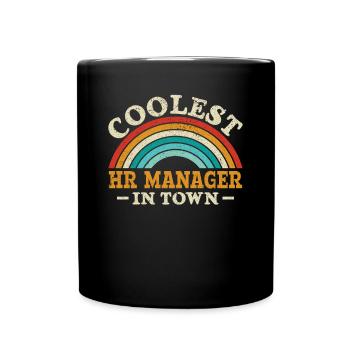 Coolest HR Manager in Town - Rainbow HR - Full Colour Mug - black - Front