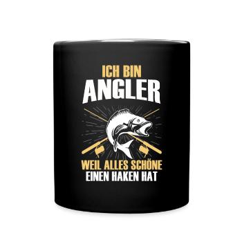 Angeln Fishing Fisher Angelrute Karpfen Rute Fisch - Tasse einfarbig - Schwarz - Vorne