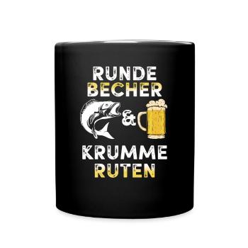 Angeln Fishing Fisher Angelrute Karpfen Rute Fisch - Tasse einfarbig - Schwarz - Vorne