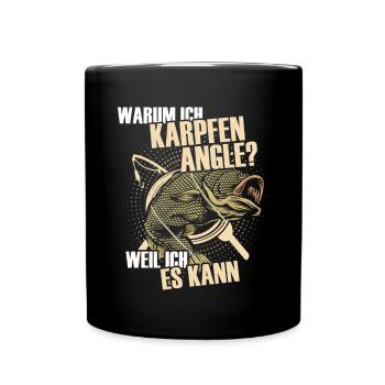 Angeln Tshirt Mann Fischer Rute Fischfang Fishing - Tasse einfarbig - Schwarz - Vorne