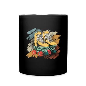 Patins à roulettes Patins à roues alignées Cadeau femme homme - Mug uni - noir - Devant